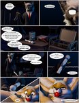 2024 3d_(artwork) animal_genitalia anthro arms_tied ash_(ruaidri) ball_gag bound canid canine canis clothed clothed/nude clothed_anthro clothed_male clothing comic countershading cruelty detailed_background dialogue digital_media_(artwork) duo english_text eye_roll fennec_fox forced fox fully_sheathed fur furniture gag gagged genitals grey_body grey_fur kyle_(ruaidri) lying male male/male mammal moan necktie nude nude_anthro nude_male on_back on_table onomatopoeia penile penis penis_milking_machine rape ruaidri sadism scary_shiny_glasses sex_toy sheath sound_effects submissive submissive_male suit_jacket table text torture true_fox until_they_hate_it vibrator vibrator_on_penis white_body white_countershading wolf yellow_body yellow_fur