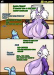 absurd_res al_gx anthro big_breasts black_body black_fur blue_body breasts collar comic delphox dialogue duo english_text eyelashes female feral fur generation_1_pokemon generation_6_pokemon hair hi_res huge_breasts legendary_pokemon male male/female mature_female mew_(pokemon) milian_(mew_lindo) multicolored_body multicolored_fur narrowed_eyes nintendo opal_(al_gx) pokemon pokemon_(species) purple_body purple_fur shiny_pokemon size_difference story text thick_thighs white_hair