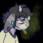 1:1 2017 akira_kimura alpha_channel anthro antlers clothed clothing depression digital_media_(artwork) drugs english_text fur hair horn jackalope joint lagomorph long_ears male mammal marijuana maxwtv red_sclera simple_background smoking solo text trans_(lore) trans_man_(lore)