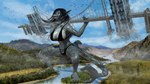 3d_(artwork) anthro bridge building clothing day detailed_background digital_media_(artwork) exercise female fish hi_res kaimana landscape lapushis macro macro_female marine mountain outside shark solo sport squats swimwear