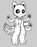 anthro canid canine canis cephalopod changed_(video_game) coleoid decapodiform domestic_dog hi_res male mammal marine mollusk monochrome orsoniks solo squid_dog_(changed)