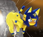 2024 animal_crossing ankha_(animal_crossing) anthro anthro_focus anthro_penetrated areola blue_body blue_fur blue_hair blue_nipples blush bodily_fluids breasts cum cum_in_pussy cum_inside domestic_cat duo felid feline felis female female_focus female_penetrated fur genital_fluids hair hi_res human human_on_anthro human_penetrating human_penetrating_anthro interspecies male male/female male_penetrating male_penetrating_female mammal mdthetest multicolored_body multicolored_fur nintendo nipples nude penetration penile penile_penetration penis_in_pussy sex small_breasts solo_focus two_tone_body two_tone_fur vaginal vaginal_penetration yellow_body yellow_fur