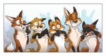 ambiguous_gender canid canine canis claws conditional_dnp covered_eyes ears_flat ears_up feral fox group hi_res innocent_expression innocent_smile looking_at_viewer mammal narrowed_eyes naughty_face naughty_smile omg open_mouth paintbrush_tail question tani_da_real why wide_eyed