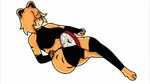 alternative_fashion anthro armwear big_breasts big_butt breasts butt clothing crush crushed_object domestic_cat felid feline felis female feral garfield_(series) garfield_the_cat goth gothfield hi_res humanoid legwear mammal squeakyroar thick_thighs thigh_highs