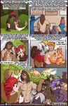 2022 anthro blonde_hair brown_hair comic dan_(fuf) dialogue dragon english_text feathers female feral forest fuf fur generation_1_pokemon green_hair group hair hi_res human kyra_(fuf) lagomorph leporid liam_(fuf) male mammal mythological_creature mythological_scalie mythology nintendo plant pokemon pokemon_(species) purple_body purple_fur rabbit rattata red_hair rita_(fuf) scalie tesla_(fuf) text tree white_body white_feathers