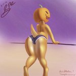 1:1 2023 anthro blep breasts butt clothed clothing dated digital_drawing_(artwork) digital_media_(artwork) digitigrade english_text female food frilly frilly_clothing frilly_panties frilly_underwear fruit hi_res jack-o'-lantern kobold krita_(artwork) non-mammal_breasts orange_body panties panties_only pinup plant pose presenting presenting_hindquarters pumpkin purple_clothing purple_panties purple_underwear raised_tail rear_view scalie shaded short_tail signature soft_shading solo spe tail tapering_tail text thick_tail thick_thighs tongue tongue_out topless underwear underwear_only