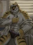 Rating: e
ID: 433410
Date: 2014-01-26 09:43:20 -0500
Status: active
Score: 25
3:4 abs anthro athletic biceps big_muscles biped briefs brown_body brown_eyes brown_fur brown_nose bulge clothed clothing doctor erection felid front_view fur genitals grin hi_res hikuchi humanoid_genitalia humanoid_penis inside looking_at_viewer male mammal markings muscular muscular_anthro muscular_male open_clothing open_shirt open_topwear orange_body orange_fur pantherine paper partially_clothed pecs penis penis_poking_out pose poster presenting presenting_penis shirt sitting smile solo stripes tan_body tan_fur tiger topwear underwear undressing unprofessional_behavior white_body white_fur window post #433410