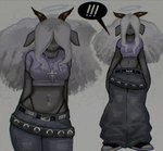Rating: s
ID: 4244401
Date: 2023-08-20 13:06:59 -0400
Status: active
Score: 78
2023 acubi aliasing alternative_fashion anthro biped black_clothing black_horn bottomwear bovid breasts caprine christian_cross christian_symbol christianity clothing cross cross_necklace dark_theme digital_media_(artwork) female fur glamfur goth grey_body grey_clothing grey_ears grey_fur grey_hair hair hair_over_eyes halo horn jewelry mall_goth mammal navel navel_piercing necklace oekaki oversized_bottomwear oversized_clothing oversized_pants pants piercing purple_clothing religion sheep solo trans_(lore) trans_man_(lore) wolfertinger y2k_(fashion) post #4244401