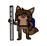 absurd_res anthro backpack belt canid canine canis chibi commander_(commanderthings) commanderthings hi_res male mammal meme nude ruler simple_background smug solo standing wolf