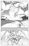 2012 anthro balls big_penis black_and_white body_size_growth border castle comic conditional_dnp destruction dragon erection genitals growth hi_res jollyjack macro male membrane_(anatomy) membranous_wings monochrome muscle_growth muscular muscular_anthro muscular_male mythological_creature mythological_scalie mythology nude penis scalie size_transformation solo tail transformation white_border wings