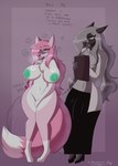 absurd_res ahegao anthro bianka_cyrus big_breasts bimbofication breasts bulge canid canine cumcadaver duo erection eyewear female fox glasses gynomorph hi_res huge_breasts intersex lips looking_pleasured mammal masturbation moschid musk_deer science_fiction thick_lips thick_thighs wide_hips writing_text