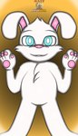 absurd_res anthro blue_eyes fur hair hi_res lagomorph leporid male mammal markabsolgold panejito pink_body pink_skin rabbit rabbit_ears solo white_body white_fur white_hair