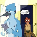 1:1 2022 anthro avian bathroom beak bird black_briefs black_clothing black_underwear blep blue_body blue_feathers blue_jay blush briefs briefs_only brown_body brown_fur cartoon_network cellphone clothed clothed_anthro clothed_male clothing comic corvid dialogue digital_media_(artwork) duo electronics embarrassed english_text feathers fur inside jay_(bird) male male/male mammal mordecai_(regular_show) new_world_jay night nipples nude nude_anthro nude_male oscine partially_clothed partially_clothed_anthro partially_clothed_male passerine pb-art phone procyonid raccoon regular_show rigby_(regular_show) smartphone speech_bubble text texting tongue tongue_out topless topless_anthro topless_male underwear underwear_only