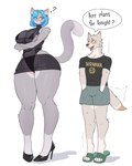 Rating: q
ID: 5656419
Date: 2025-06-20 19:24:08 -0400
Status: active
Score: 19
4:5 absurd_res anthro big_breasts blue_eyes blue_hair bodily_fluids bottomwear breasts canid canine clothed clothing crossed_arms dialogue domestic_cat duo felid feline felis female footwear fur grey_body grey_fur hair hi_res high_heels kinhey larger_anthro larger_female male mammal open_mouth panties question_mark shoes size_difference skirt smaller_anthro smaller_male speech_bubble sweat text translucent translucent_clothing underwear wide_hips post #5656419