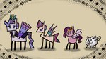 16:9 :3 animated blep canid canine canis clothing cloudpuff_(mlp) coat crown dancing deidad_dissitum domestic_dog equid equine female feral frame_by_frame group hasbro headgear horse male mammal markings mlp_g5 my_little_pony my_little_pony:_a_new_generation mythological_creature mythological_equine mythology pegasus pipp_petals_(mlp) pomeranian pony queen_haven_(mlp) royalty short_playtime simple_animation simple_background spitz stylized tongue tongue_out topwear widescreen wings zipp_storm_(mlp)