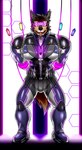 anthro bdsm bodysuit bondage bound bulge canid canine canis clothing domestic_dog fur hi_res hwolfhr hypnosis hypnotic_visor lifewonders live_a_hero male mammal mind_control muscular muscular_anthro muscular_male pubraseer skinsuit solo superhero tight_clothing zipper