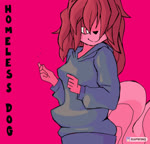 animated anthro bottomless canid canine canis clothed clothing clothing_lift dancing domestic_dog female flashing genitals hi_res homeless_dog hoodie hoodie_lift hoodie_only innie_pussy loop mammal music ponporio pussy short_playtime simple_background solo sound sound_warning topwear topwear_only webm