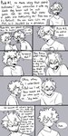 1:2 absurd_res angry animal_humanoid bangs blush canid canid_humanoid canine canine_humanoid clothed clothing comic dialogue dog_humanoid duo embarrassed english_text eye_contact floppy_ears freckles front_view fully_clothed furrowed_brow greyscale hair hi_res human humanoid izuku_midoriya katsuki_bakugou looking_at_another male mammal mammal_humanoid monochrome my_hero_academia open_mouth pretty_werewolf profanity pupils sharp_teeth shirt speech_bubble spiky_hair t-shirt teeth text topwear wide_eyed