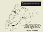 4:3 absurd_res anthro ask_blog biceps clothing cougar english_text feet felid feline hi_res jacob_(zourik) line_art male mammal muscular muscular_male shirt sketch solo tank_top text topwear zourik