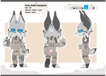 2020 3_toes 4_fingers :< anthro armor big_ears black_clothing black_ears black_eyebrows black_markings black_pawpads black_sclera black_shirt black_spots black_topwear blue_eyes body_armor bottomwear camo camo_bottomwear camo_clothing camo_pants camo_print character_name cheek_tuft claws clothing color_swatch cross_section digital_media_(artwork) english_text eyebrows facial_tuft feet felid feline fingers front_view fur grey_body grey_ears grey_fur knee_pads looking_aside lynx male mammal markings military_uniform model_sheet multicolored_body multicolored_ears multicolored_fur multicolored_tail narrowed_eyes on_one_leg pants pattern_bottomwear pattern_clothing pattern_pants pawpads presto_(artist) pupils rear_view shirt shoulder_armor side_view simple_background snout solo spots spotted_markings standing striped_markings stripes tail tan_background tan_bottomwear tan_clothing tan_pants tan_topwear tan_vest text toes topwear tuft uniform verk_(presto) vest white_background white_body white_fur