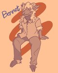 bennet_(bennetdasheep) bennetdasheep blush bovid caprine clothing femboy male mammal sheep sitting solo