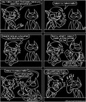 android animatedjames anthro archived_source artificial_intelligence black_and_white canid canine comic d.e.a.n. dialogue electronics english_text female fox greeting group hair headphones humor machine macy male mammal monochrome oblivious robot robot_anthro simple_background speech_bubble talon_(animatedjames) text thought_bubble trio unknown_species url