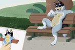 Rating: e
ID: 3411844
Date: 2022-06-26 00:13:05 -0400
Status: active
Score: 142
3:2 absurd_res animal_genitalia anthro australian_cattle_dog balls bandit_heeler bench black_nose bluey_(series) canid canine canis cattledog chilli_heeler closed_sheath_slit creating_art dialogue domestic_dog drawing duo english_text fangs fully_sheathed genitals gthusky herding_dog hi_res holding_object holding_pencil male mammal mature_male mostly_offscreen_character nude on_bench open_mouth outside pastoral_dog paws pencil_(object) pink_sheath_slit plant sheath sheath_slit sitting sitting_on_bench sketchbook solo_focus spread_legs spreading tail talking_to_another teeth text tree y_sheath_opening post #3411844