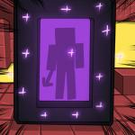 1:1 cel_shading detailed_background digital_drawing_(artwork) digital_media_(artwork) dr.bug male microsoft minecraft mojang nether_portal portal shaded silhouette solo steve_(minecraft) the_nether_(minecraft) xbox_game_studios