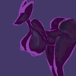 ambiguous_species anonymous_character anthro arched_back big_breasts big_butt breasts butt digital_media_(artwork) female latex low_res nipples pixel_(artwork) pose solo wholle