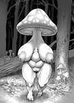 armless big_breasts breasts censored double_deck elemental_creature elemental_humanoid female flora_fauna fungi_fauna fungi_humanoid fungus genitals hi_res humanoid inverted_nipples monochrome nipples not_furry nude nude_female nude_humanoid plant plant_humanoid pussy sagging_breasts slightly_chubby solo standing