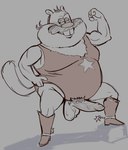 2024 anthro balls belly big_belly big_cheeks chubby_cheeks clothed clothing daichi_akimichi erection facial_hair genitals hi_res male mammal mature_male mustache nickelodeon overweight overweight_male pa_cheeks penis rodent saving_bikini_bottom:_the_sandy_cheeks_movie._(2024_film) sciurid simple_background solo spongebob_squarepants tree_squirrel