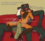 alligator alligatorid anal anal_penetration anthro anthro_on_anthro anthro_penetrated anthro_penetrating anthro_penetrating_anthro balls big_balls big_penis brown_body brown_fur butt canid canine crocodilian digital_media_(artwork) duo erection foreskin fur genitals green_body huge_balls huge_penis humanoid_genitalia humanoid_penis male male/male male_penetrated male_penetrating male_penetrating_male mammal maned_wolf nude orange_body orange_fur penetration penis portuguese_text reptile saggy_balls scalie sex simple_background smile tail teeth text translation_check translation_request