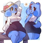 Rating: s
ID: 5620767
Date: 2025-06-04 14:30:54 -0400
Status: active
Score: 46
1:1 accessory anthro anthrofied big_butt black_eyes blouse blue's_clues blue_(blue's_clues) blue_body blue_fur blush bottomwear bow_accessory butt canid canine canis clothed clothing collared_shirt colored conditional_dnp curvy_figure day digital_media_(artwork) domestic_dog dress_shirt duo female flower flower_accessory flower_in_hair fluffy_ears fur hair hair_accessory hat headgear headwear hi_res looking_at_viewer looking_back maiky_atk mammal nickelodeon open_mouth plant shirt simple_background sitting skirt sleeveless_shirt smile sun_hat sun_symbol tail thick_thighs topwear wide_hips post #5620767