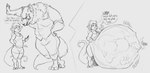 anthro anthro_pred before_and_after body_outline breasts burping canid canine canis digestion digestion_noises digital_media_(artwork) duo face_imprint fatal female female_pred gargoyle hi_res imprint indigested_omelette instant_loss_2koma larger_male larger_prey licking licking_lips male male_prey mammal monochrome muffled muscular muscular_male omelette_(indigested_omelette) role_reversal size_difference slim slim_female small_breasts smaller_female smaller_pred struggling struggling_prey talking_to_prey text threatening threatening_vore tongue vore wolf