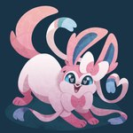 1:1 2015 ambiguous_gender eeveelution feral generation_6_pokemon hi_res looking_at_viewer nini_(artist) nintendo open_mouth open_smile paws pokemon pokemon_(species) quadruped smile smiling_at_viewer solo sylveon tail