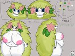 accessory anthro areola big_breasts blush breasts curvy_figure dialogue elemental_creature english_text eyelashes eyewear female flora_fauna floral_hair flower freckles fur generation_4_pokemon genitals glasses glistening green_hair hair hair_accessory hi_res inverted_nipples land_forme_shaymin legendary_pokemon long_hair mammal miyang_draws! model_sheet nintendo nipples pink_areola pink_nipples plant pokemon pokemon_(species) pussy ring ring_(jewelry) shaymin solo text verdant_the_shaymin_(miyang_draws) voluptuous wearing_glasses white_body white_fur wide_hips