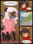 3:4 absurd_res amalia_(claralaine) anthro aoizuri black_hair blue_eyes blush clothed clothing comic dialogue domestic_cat english_text felid feline felis female fur grey_body grey_fur hair hi_res ken_(claralaine) male male/female mammal stepbrother_(lore) stepbrother_and_stepsister_(lore) stepsibling_(lore) stepsister_(lore) tail teeth text tongue white_hair yellow_eyes young young_anthro