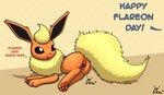 animal_genitalia animal_pussy anus canid canine canine_genitalia canine_pussy casual_nudity date_celebration eeveelution english_text everstone_guild feet female feral flareon flareon_day fluffy gau_(artist) generation_1_pokemon genitals hi_res lying mammal nintendo nude on_side pawpads paws pokemon pokemon-specific_day pokemon_(species) pokemon_mystery_dungeon pussy simple_background soles solo spike_chunsoft text toes tongue zeal_(flareon)