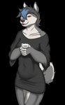 absurd_res alpha_channel anthro canid canine canis clothed clothing domestic_dog female hi_res husky mammal militia_d. nordic_sled_dog oversized_clothing oversized_shirt oversized_topwear phrostbite shirt solo spitz topwear tunic