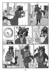 absurd_res angelica_de_windt anthro breasts butt comic dialogue digital_drawing_(artwork) digital_media_(artwork) dreadlocks drugged drugs english_text eyewear female glasses greyscale hi_res mammal monochrome piercing procyonid profanity raccoon solo substance_intoxication text wasylthefox