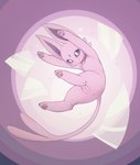 2018 4_toes anus butt circle collar digital_media_(artwork) ears_up eeveelution espeon feet female feral forked_tail full-length_portrait fur generation_2_pokemon genitals hi_res kekitopu long_ears nintendo pawpads pink_theme pokemon pokemon_(species) portrait purple_background purple_body purple_eyes purple_fur pussy quadruped simple_background snout solo tail toes unusual_anatomy unusual_tail