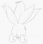 anus butt elemental_creature female flora_fauna generation_1_pokemon genitals graphite_(artwork) looking_back monochrome nintendo oddish open_mouth plant pokemon pokemon_(species) pussy simple_background smile solo traditional_media_(artwork) unusual_anatomy unusual_genitalia unusual_pussy white_background yaroul