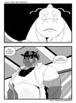 2023 absurd_res anthro big_muscles black_background black_hair body_hair chest_hair clothed clothing comic deadanthro detailed_background dialogue dragon dragonite duo english_text equid generation_1_pokemon generation_7_pokemon hair heartbroken hi_res huge_muscles looking_away male mammal mature_male monochrome mudsdale multiple_images muscular muscular_male mythological_creature mythological_scalie mythology nintendo offscreen_character pat_(deadanthro) pokemon pokemon_(species) sad scalie shaded shirt shocked simple_background speech_bubble text topwear tucker_(deadanthro) wide_eyed