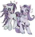 Rating: s
ID: 5598988
Date: 2025-05-26 03:30:42 -0400
Status: active
Score: 8
1_horn accessory blue_eyes blue_eyeshadow bodily_fluids bracelet clone confusion cubic_zirconia curled_tail curly_hair cutie_mark digital_media_(artwork) digital_painting_(artwork) duo ear_piercing ear_ring equid equine eyeshadow fan_character female feral fetlocks friendship_is_magic fur furgonomics grin hair hasbro heart_symbol hi_res horn interrobang jewelry looking_at_another makeup mammal my_little_pony mythological_creature mythological_equine mythology neck_ribbon necklace p0nyplanet painting_(artwork) piercing purple_hair purple_tail rarity_(mlp) ribbons ring_piercing smile smiling_at_another sweat tail tail_accessory tail_ribbon unicorn white_body white_fur post #5598988