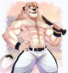 Rating: q
ID: 5420866
Date: 2025-03-08 19:42:47 -0500
Status: active
Score: 48
2025 abs absurd_res anthro areola arm_hair armpit_hair barazoku baseball_(sport) baseball_bat bat_(object) belt biceps big_muscles bodily_fluids body_hair bottomwear chest_hair claws clothed clothing eyebrows facial_hair felid fur hand_on_hip happy_trail hi_res holding_object leo_(saitama_seibu_lions) lion looking_at_viewer male mammal mane manly mascot muscular muscular_anthro muscular_male navel nipples nippon_professional_baseball obliques one_eye_closed pantherine pants pecs pubes saitama_seibu_lions simple_background smile solo sparkles sport standing stubble sweat thediyemi thick_arms thick_thighs topless topless_anthro topless_male tuft whiskers wink wristband post #5420866