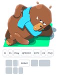 Rating: e
ID: 5128805
Date: 2024-10-20 20:31:35 -0400
Status: active
Score: 42
2023 anthro balls bear big_penis brown_bear brown_body brown_fur chuchugelee duolingo falstaff_(duolingo) flaccid fur gameplay_mechanics genitals glint glistening glistening_balls glistening_genitalia glistening_penis green_scarf grizzly_bear gui half-closed_eyes hi_res long_penis lying male mammal mostly_nude narrowed_eyes on_model on_side penis penis_on_ground pose scarf scarf_only short_legs simple_background snaggle_tooth solo spanish_text sparkles style_emulation text translated ursine white_background post #5128805
