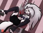 Rating: s
ID: 2113092
Date: 2020-01-11 14:20:22 -0500
Status: active
Score: 39
anthro bottomwear canid canid_demon canine claws clothed clothing demon digital_media_(artwork) feet female fur furniture hair hellhound helluva_boss looking_at_viewer loona_(helluva_boss) mammal mythological_canine mythological_creature mythology nicnak044 paws pose rear_view red_sclera shirt shoulderless_shirt solo topwear post #2113092