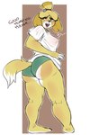 Rating: s
ID: 3181684
Date: 2022-02-17 12:55:27 -0500
Status: active
Score: 48
absurd_res animal_crossing b_art big_butt butt butt_pose canid canine canis clothed clothing digital_media_(artwork) domestic_dog female fur green_eyes hi_res isabelle_(animal_crossing) looking_back mammal nintendo open_mouth panties pantsless pose rear_view smile solo text underbutt underwear yellow_body yellow_fur post #3181684
