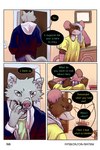 2:3 bastriw canid canine canis clothing comic dialogue english_text fran_(bastriw) green_eyes hi_res male mammal murid murine nico_(bastriw) rat rodent text towel url wolf