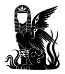 2015 3_mouths 3_toes ambiguous_gender armlet black_and_white chest_tuft clothing cthulhu_mythos deity digital_drawing_(artwork) digital_media_(artwork) egyptian egyptian_clothing egyptian_headdress eldritch_abomination eldritch_being faceless feathered_wings feathers feet felid feral flame_pattern h.p._lovecraft hi_res leg_markings lovecraftian_(genre) mammal markings monochrome monster multi_mouth mythological_creature mythological_sphinx mythology neck_markings nemes_(clothing) nyarlathotep_(h.p._lovecraft) outer_god_(h.p._lovecraft) paws quadruped silhouette simple_background sitting solo sunnyclockwork tentacle_mouth tentacles toes tuft uraeus white_background wing_eyes wings